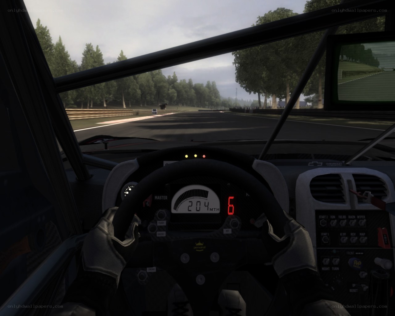 racing game cockpit view