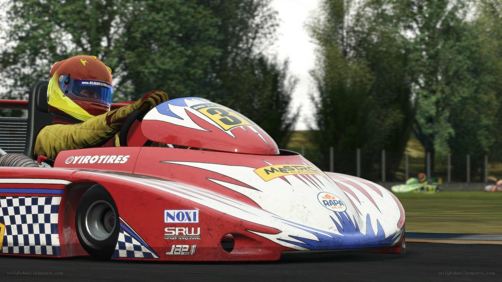 racing go-kart on track