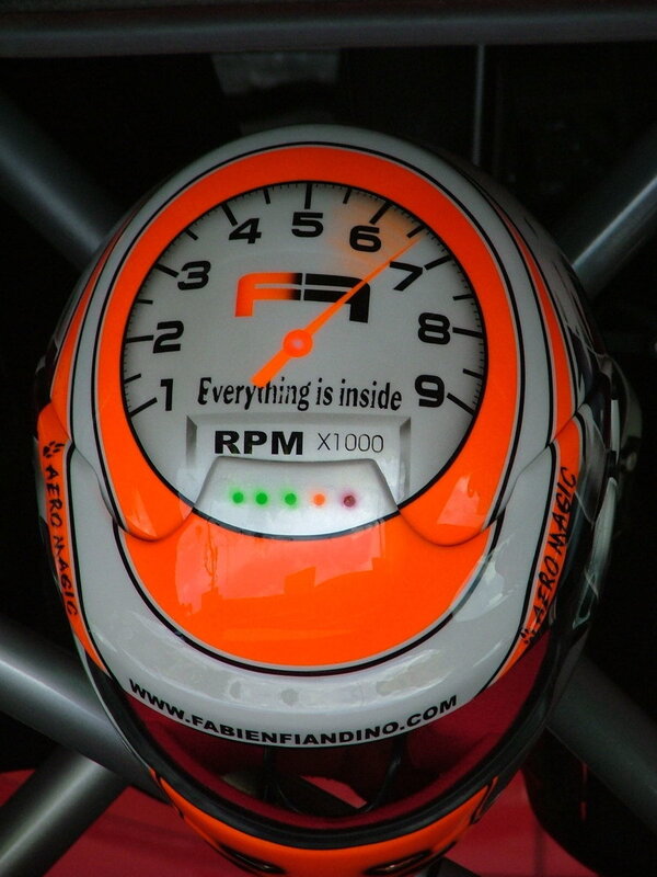 racing helmet with rpm gauge