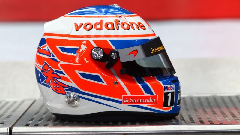 racing helmet with sponsor logos