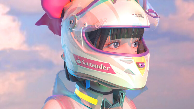 Racing Helmet with Visor