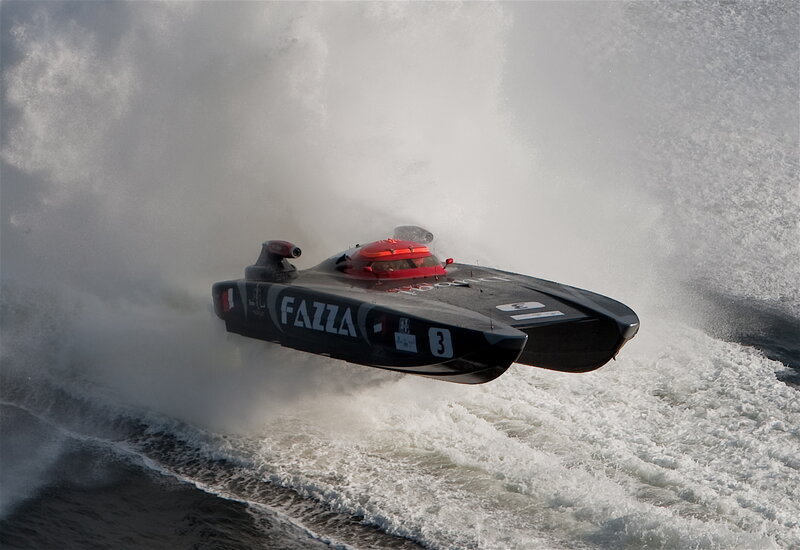 Racing Hydroplane Boat — Black