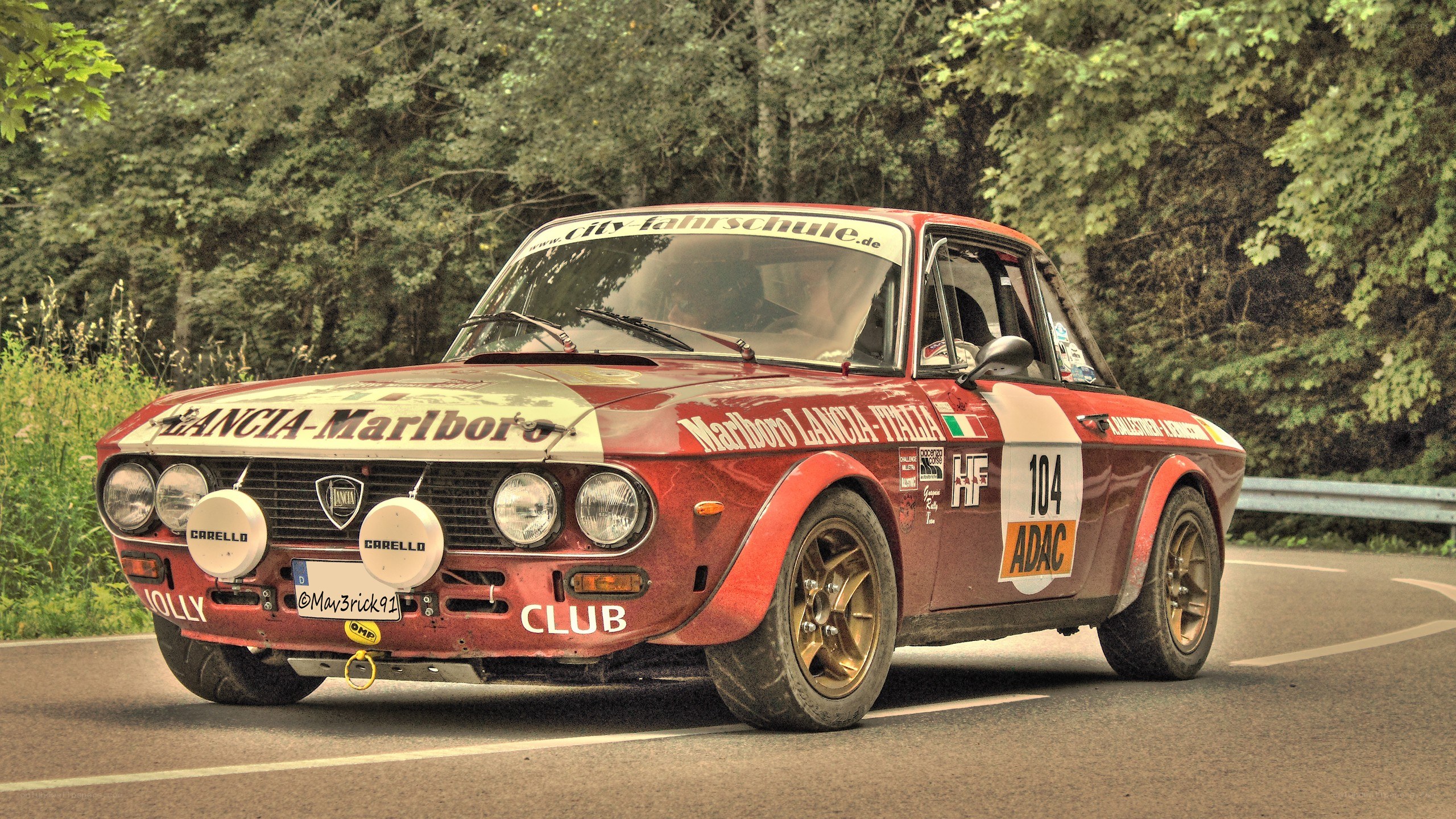 Racing Lancia in forest