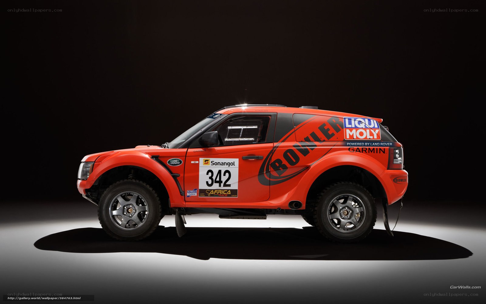 Racing Land Rover in studio
