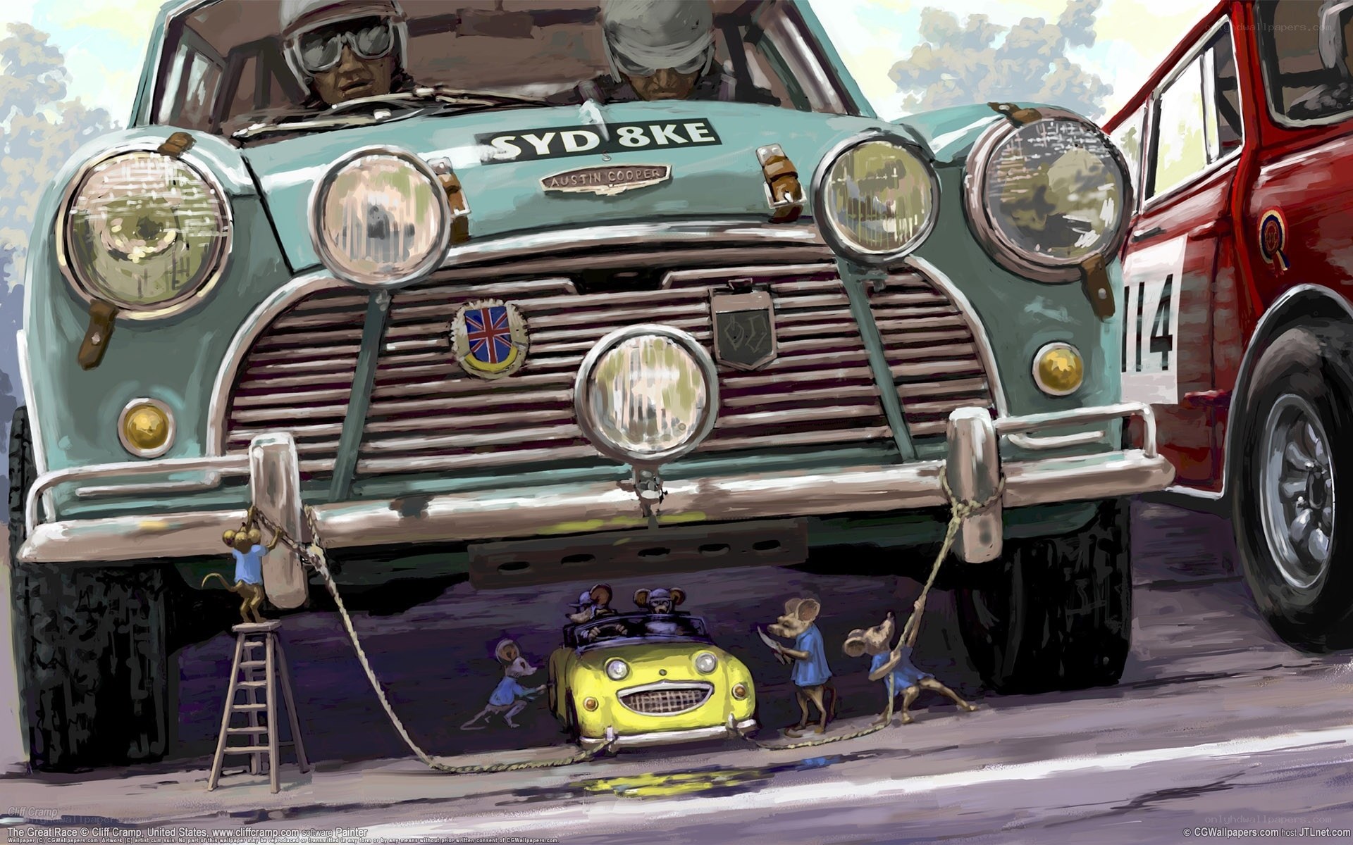 Racing mice in a car