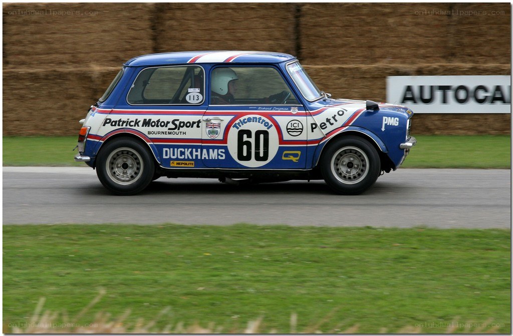 racing mini cooper on track