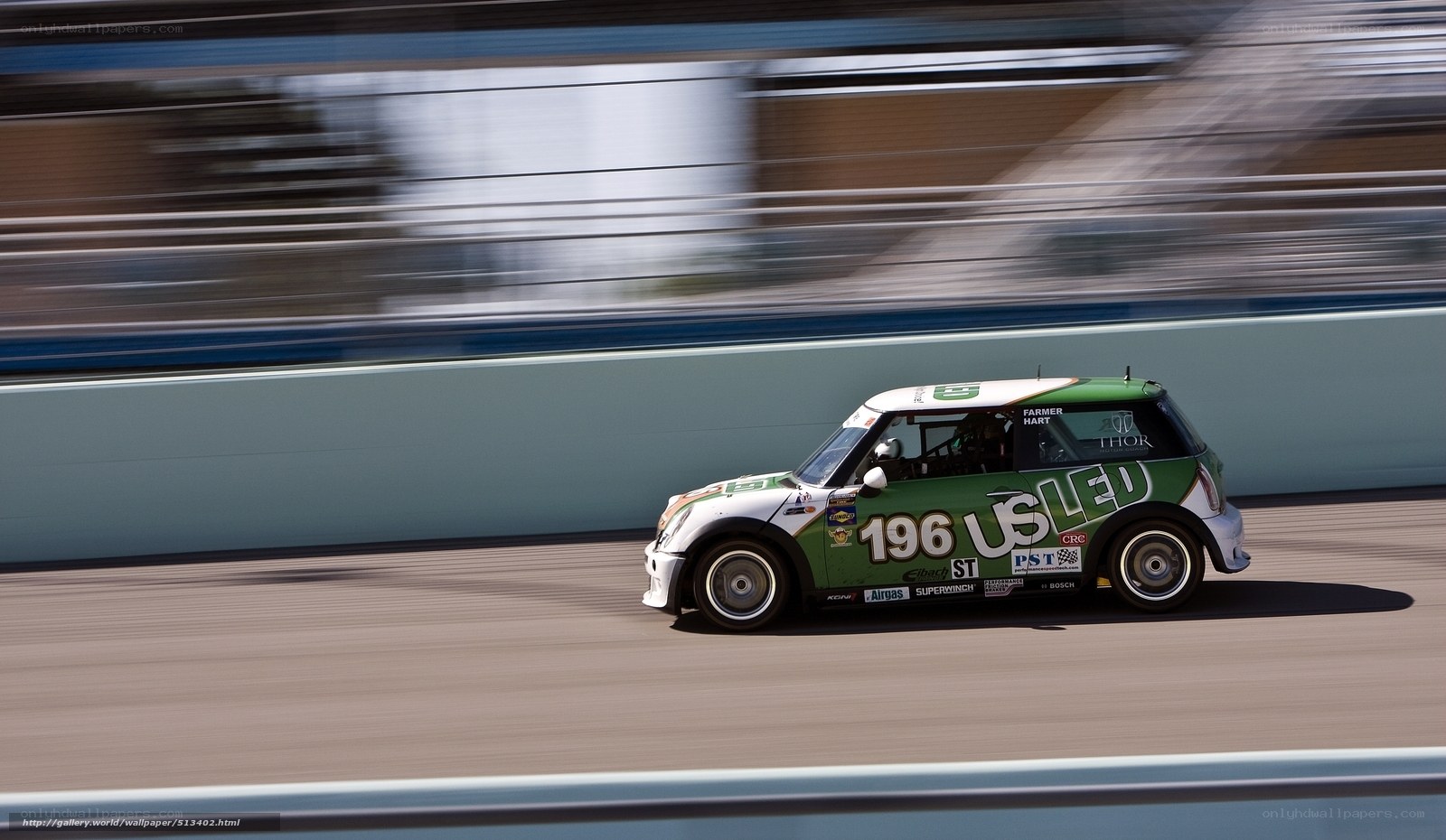 racing mini cooper on track