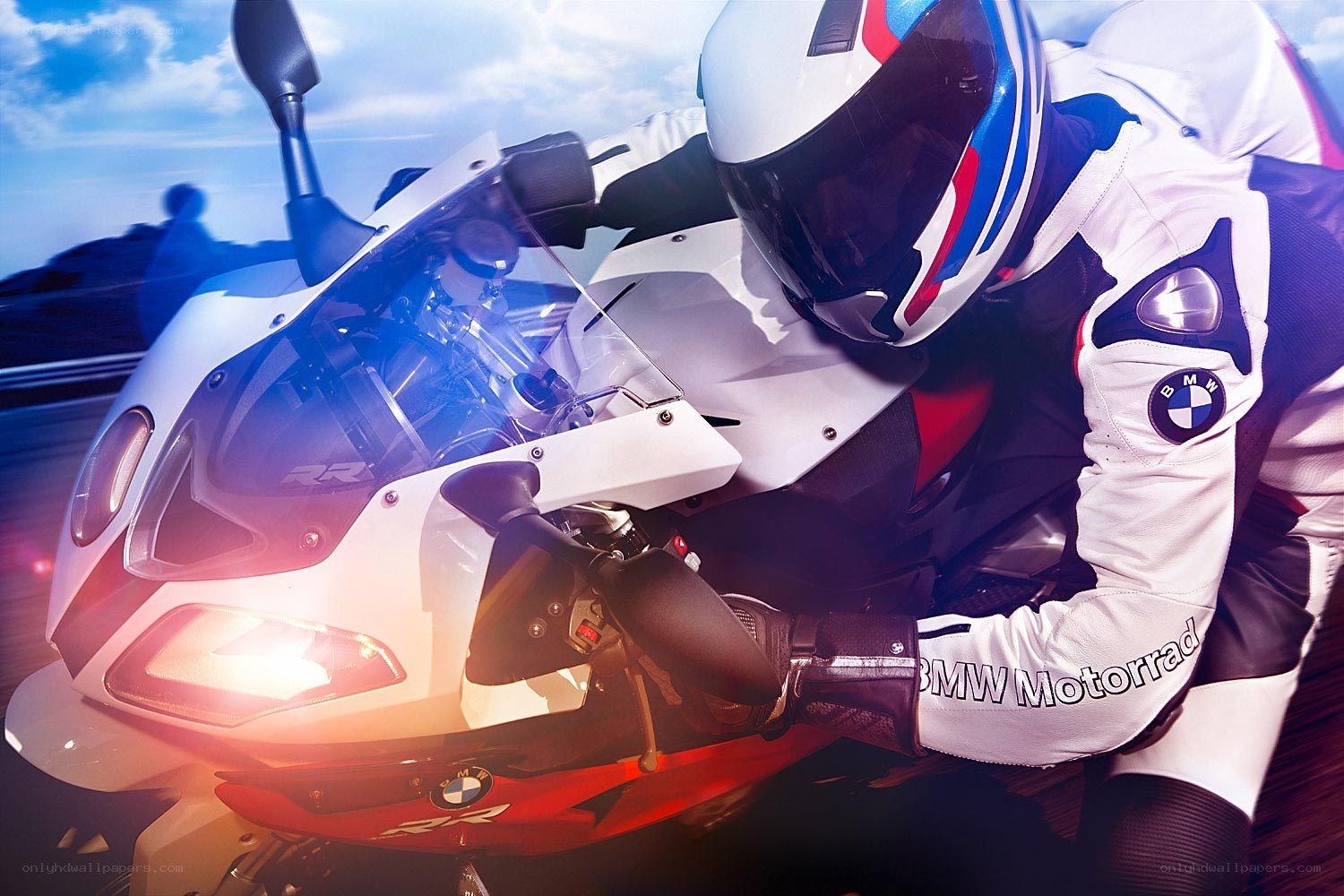 Racing motorcycle in action