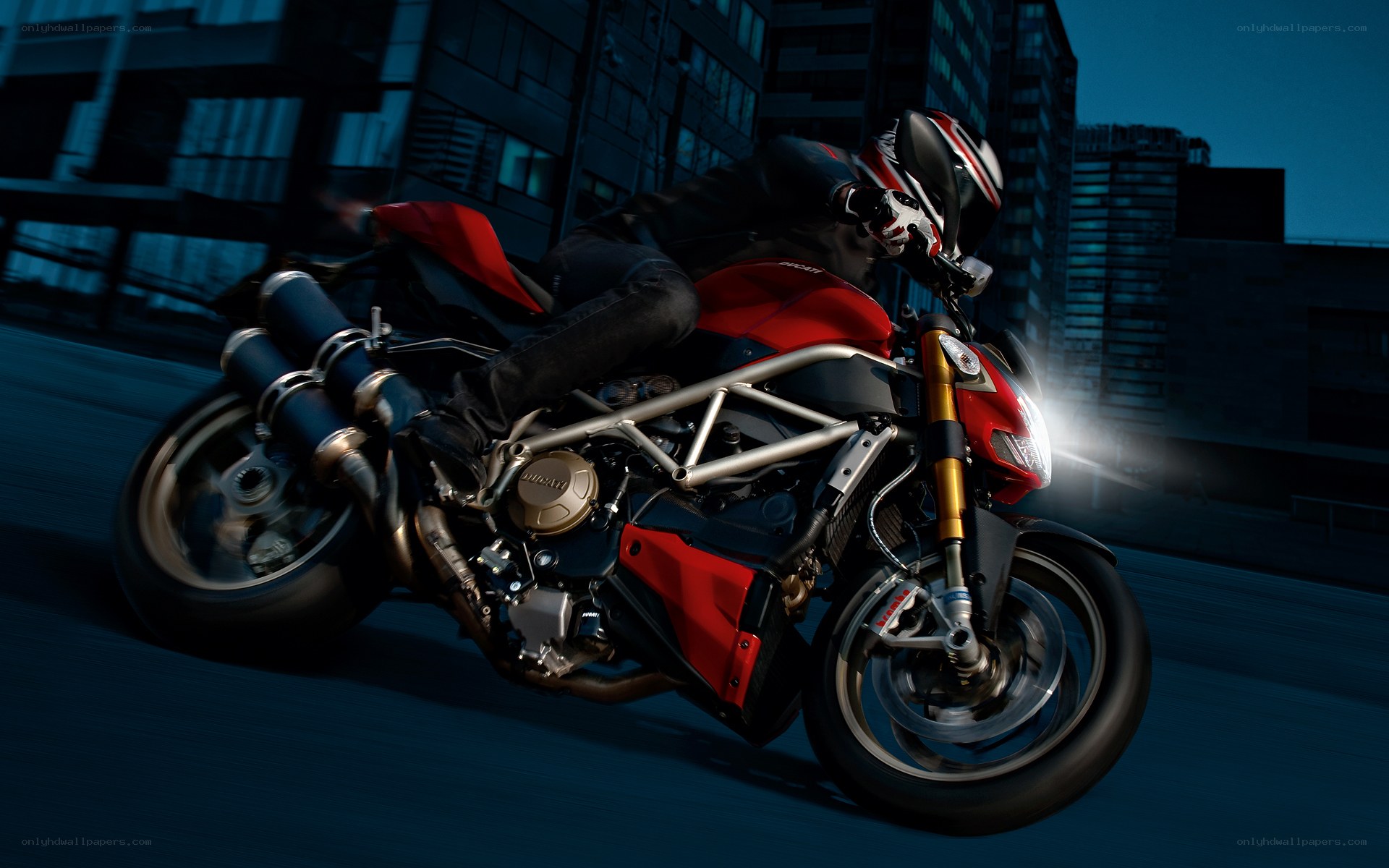 Racing motorcycle in city
