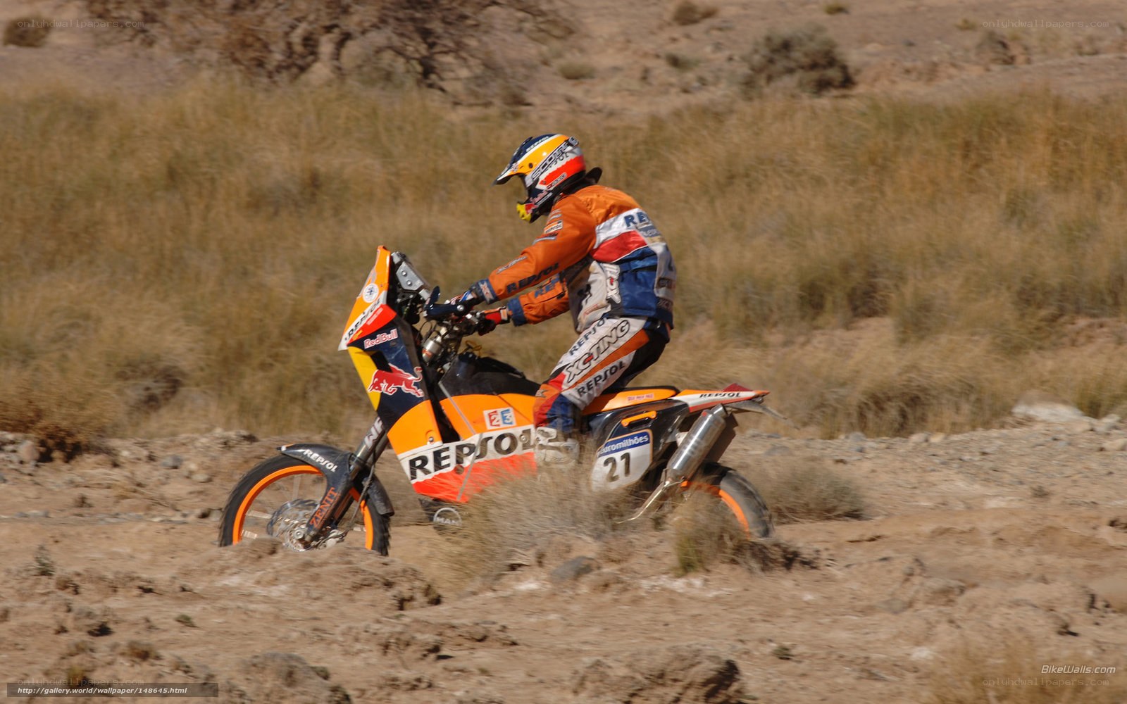 racing motorcycle in desert