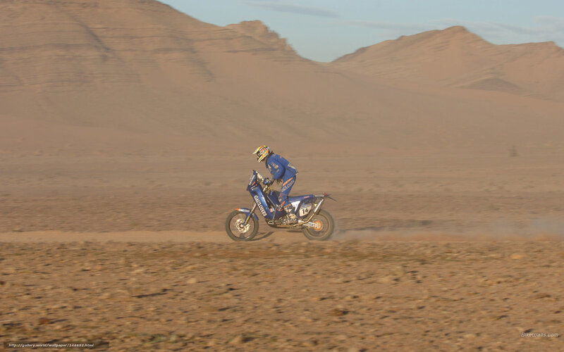 racing motorcycle in desert