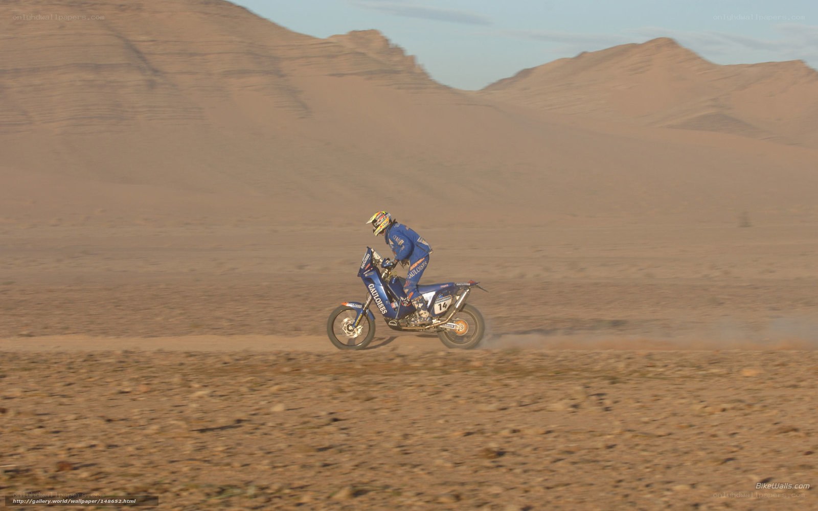 racing motorcycle in desert