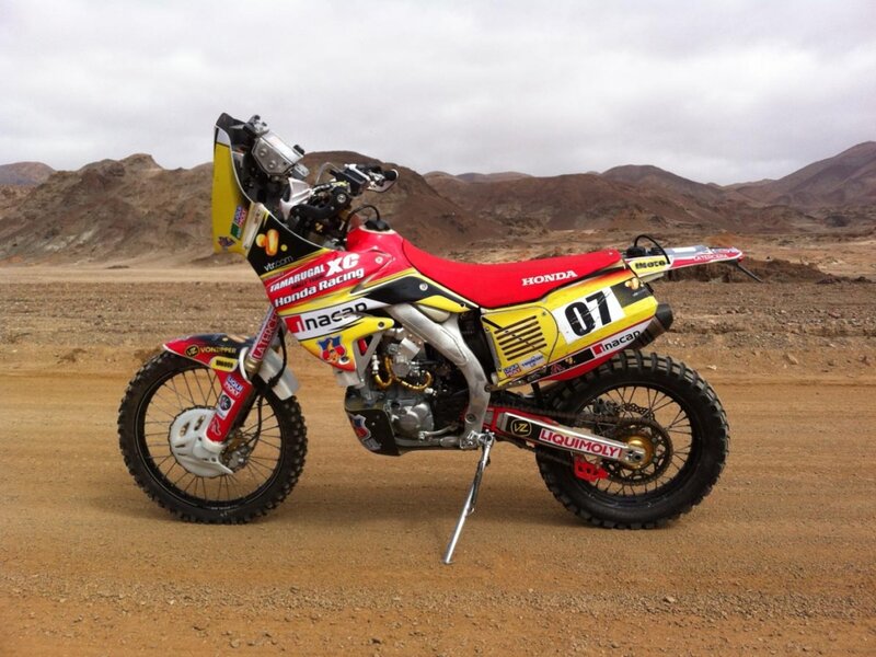 Racing Motorcycle in Desert — Red