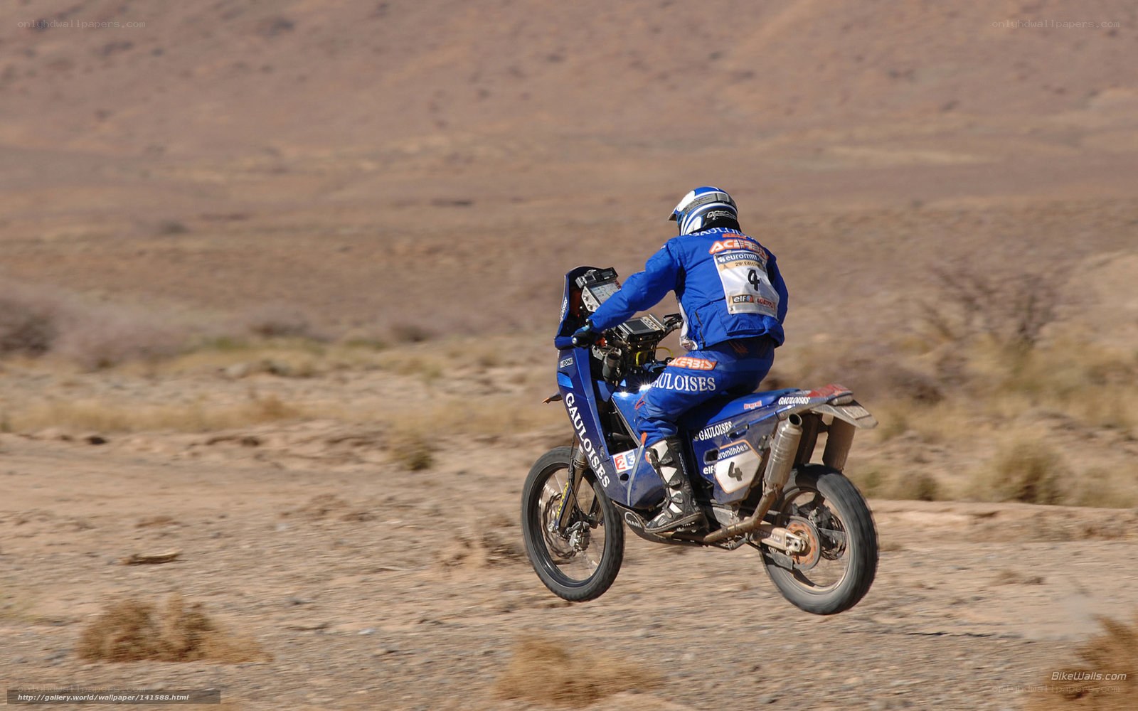 racing motorcycle in desert