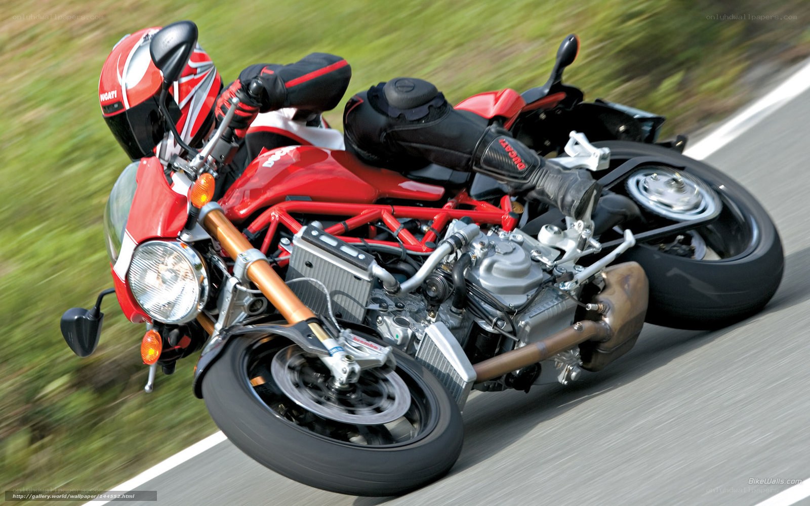 Racing motorcycle on a road