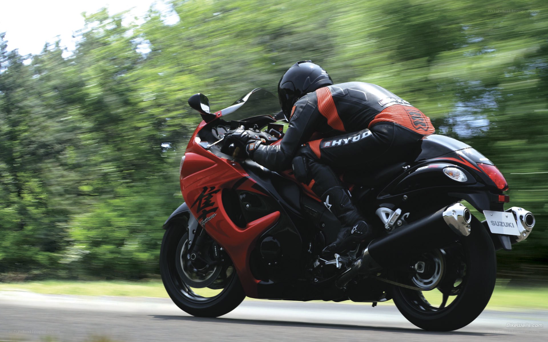 Racing motorcycle on a road