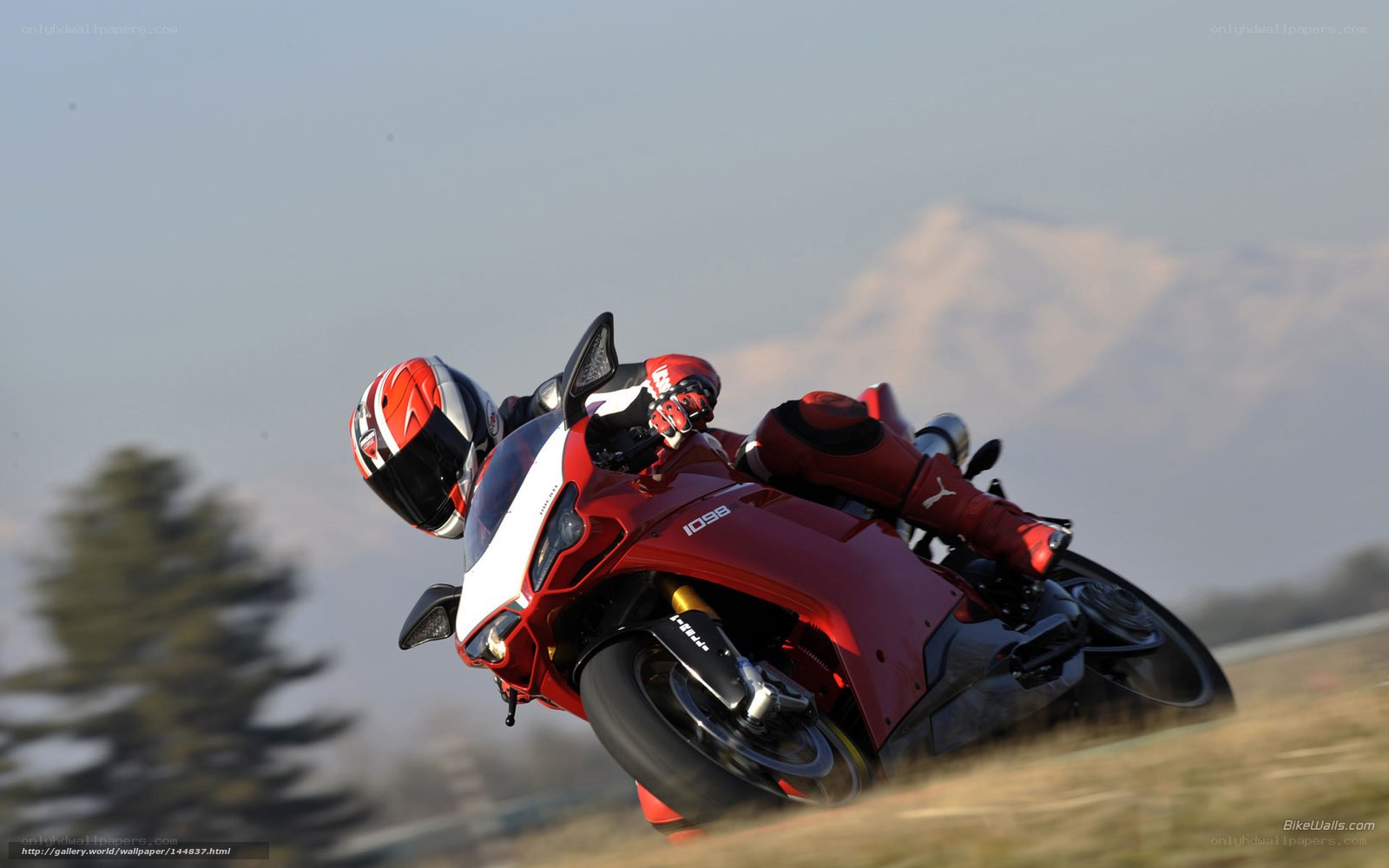 Racing motorcycle on a track