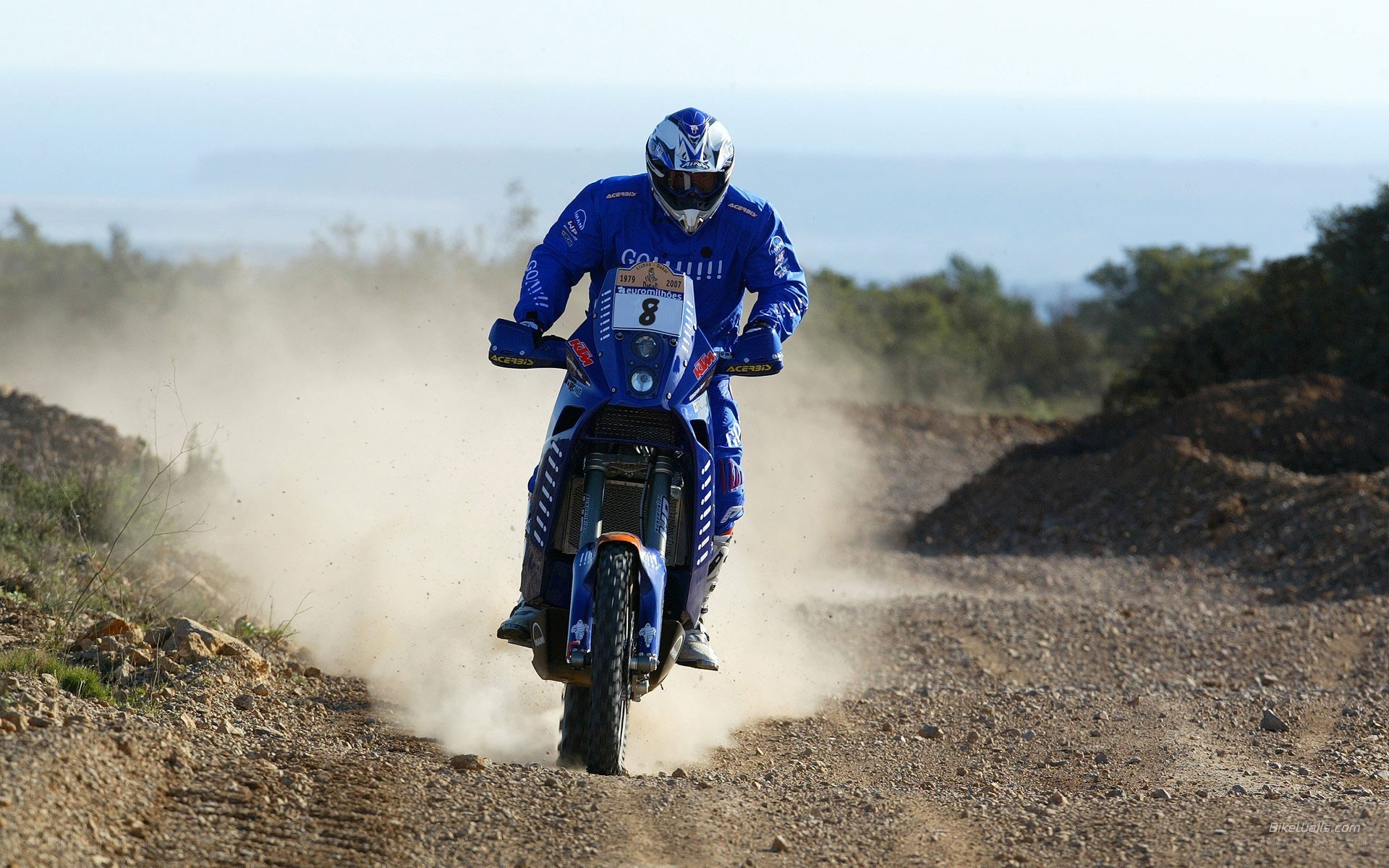 Racing motorcycle on dirt track