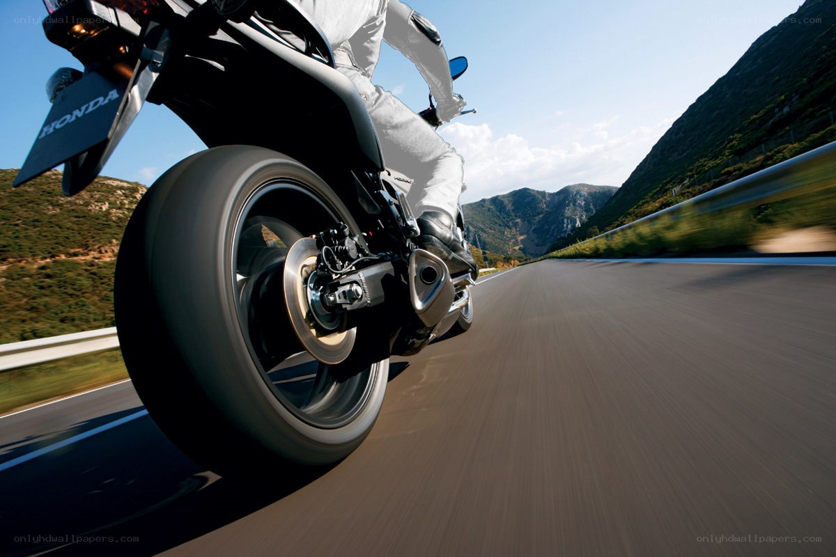 Racing motorcycle on mountain road