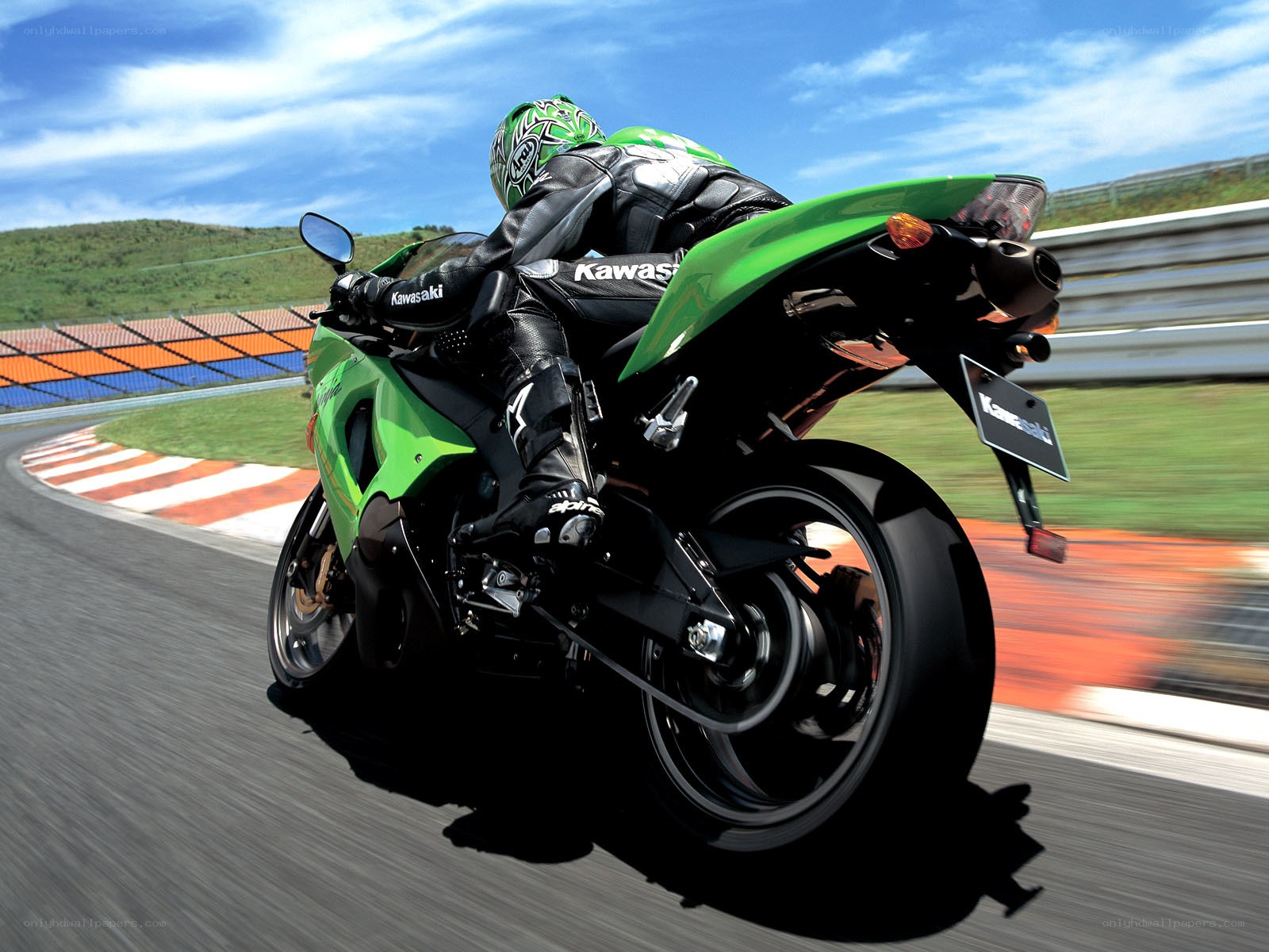 Racing motorcycle on track