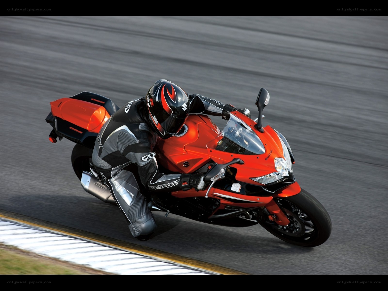 Racing motorcycle on track