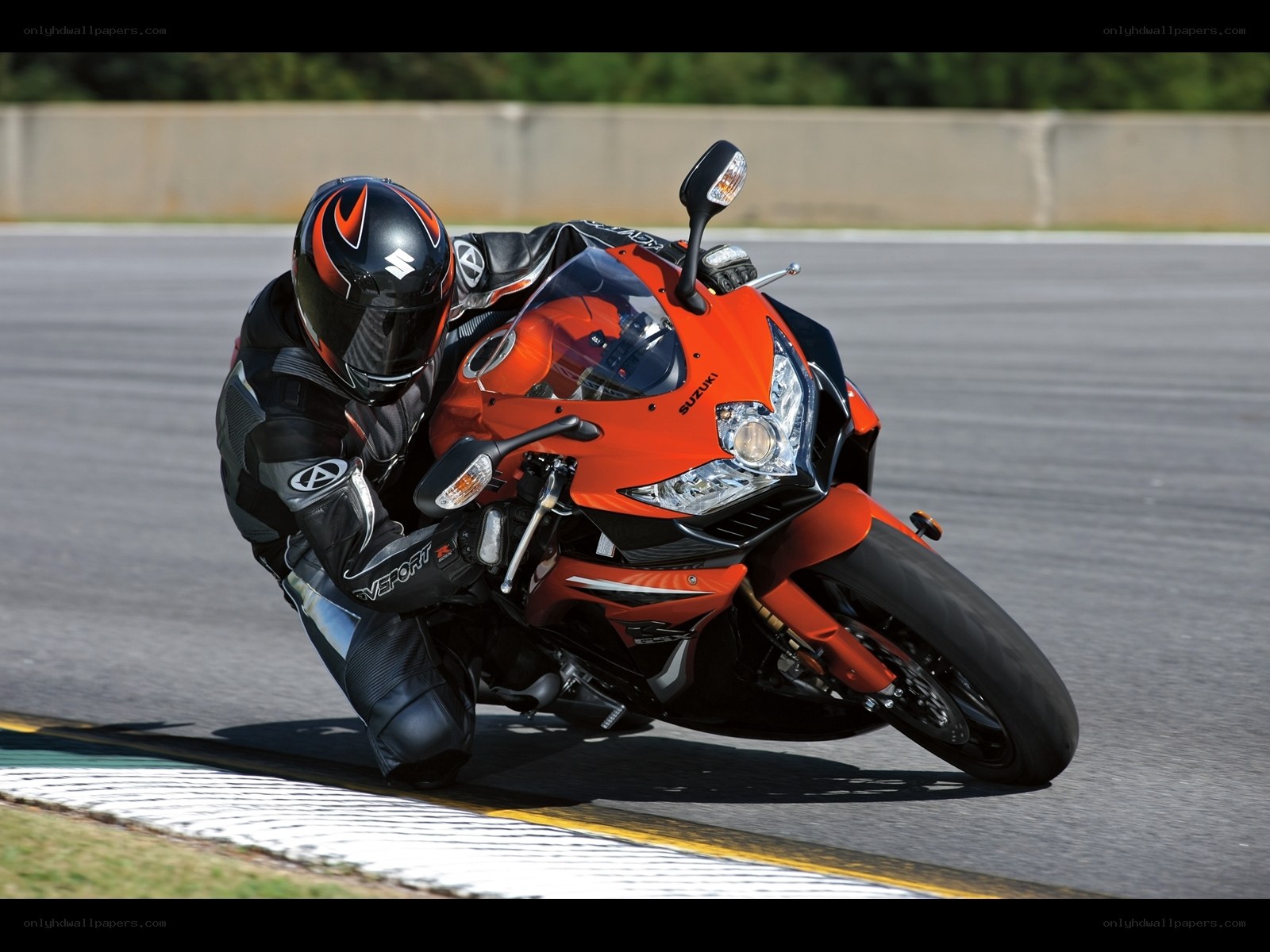 Racing motorcycle on track