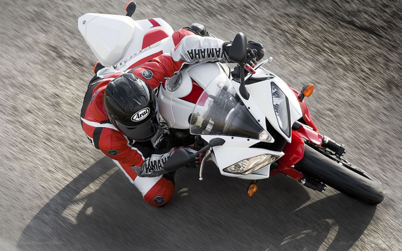 Racing motorcycle on track