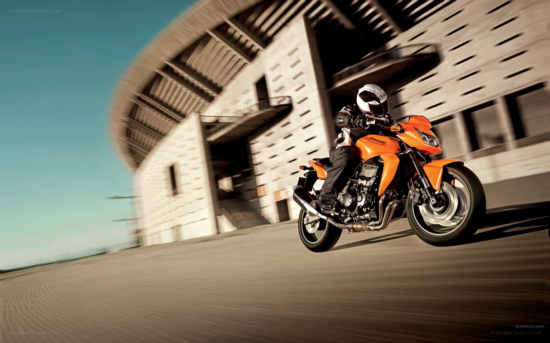 Racing motorcycle on track