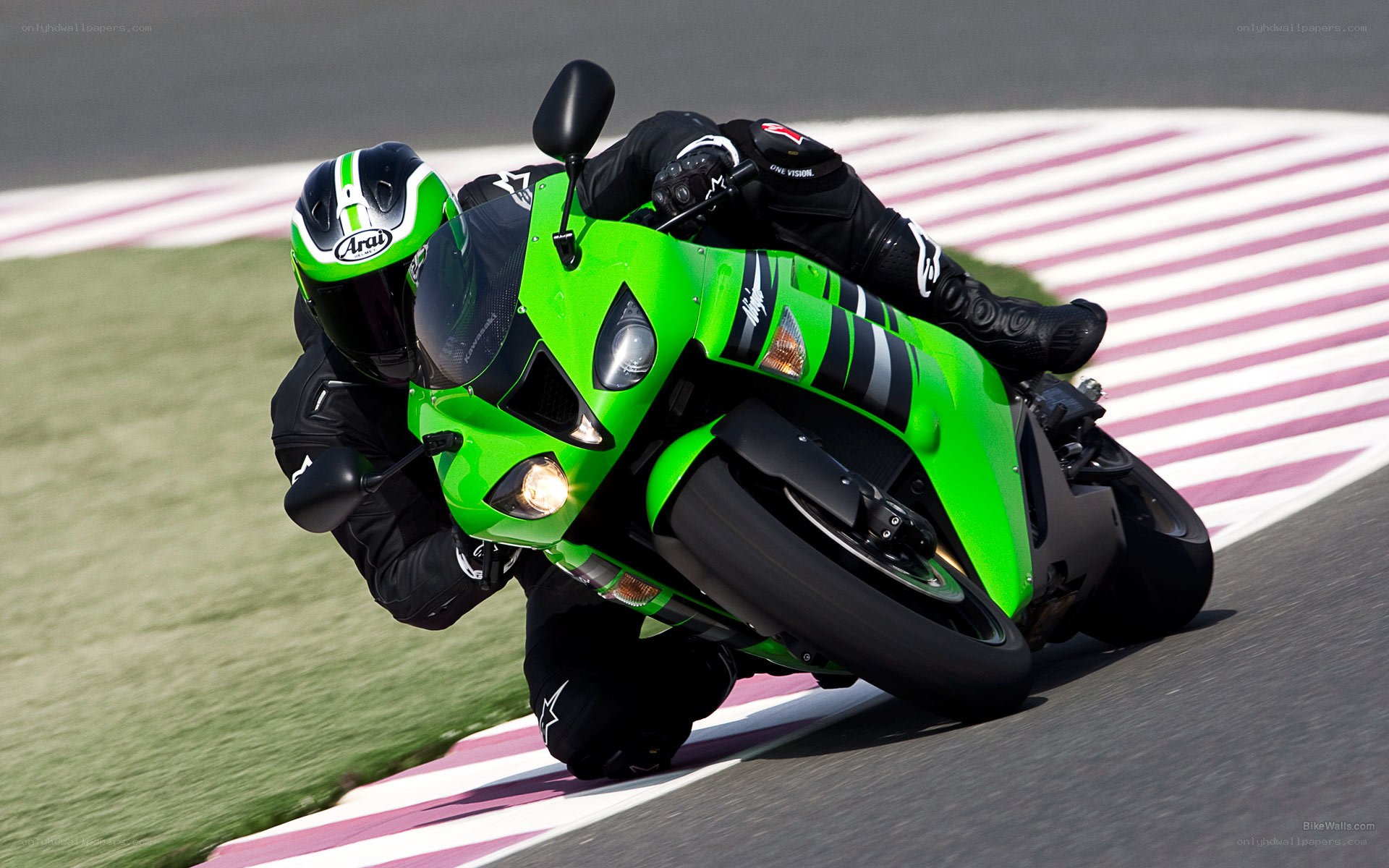 Racing motorcycle on track