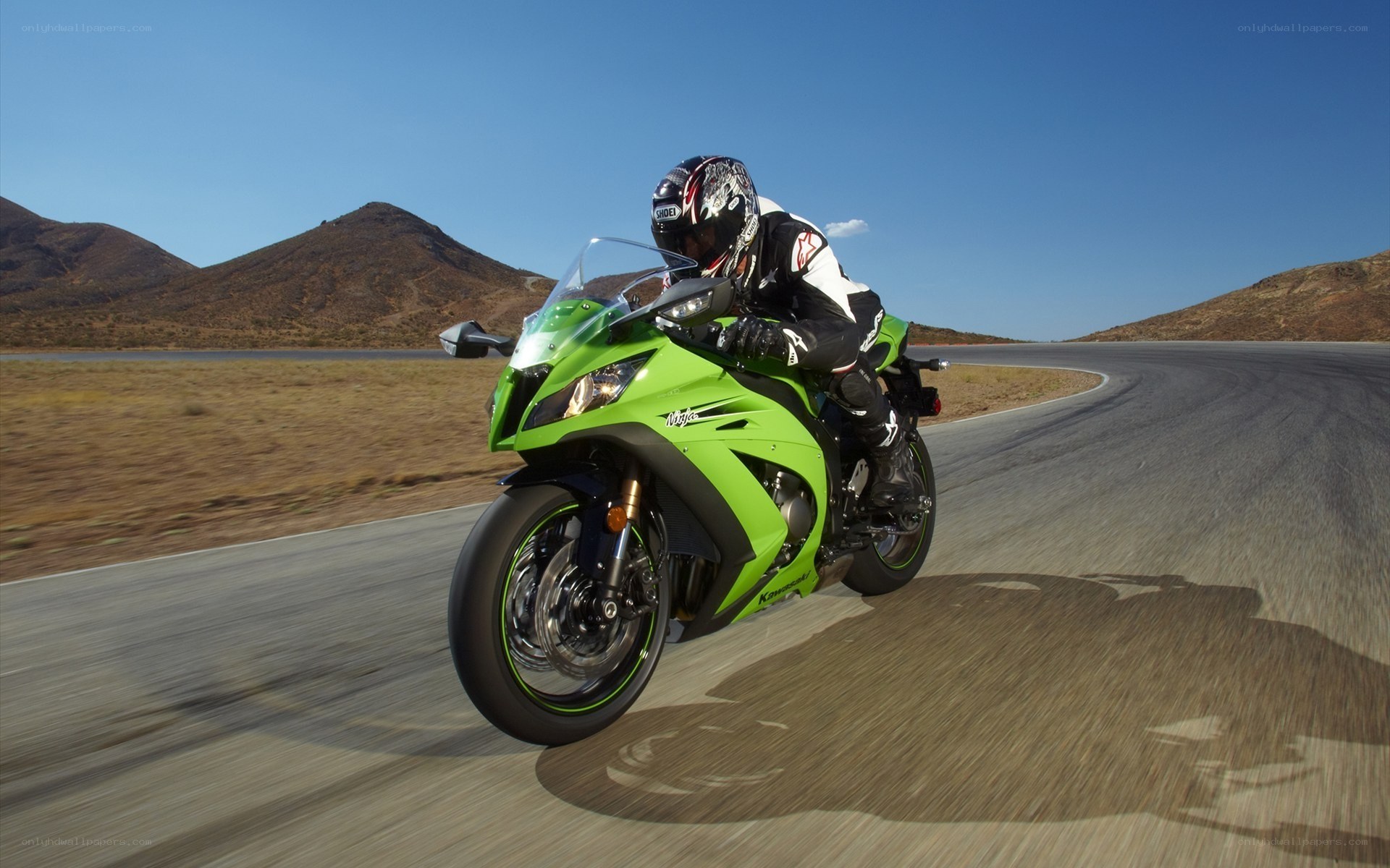 Racing motorcycle on track
