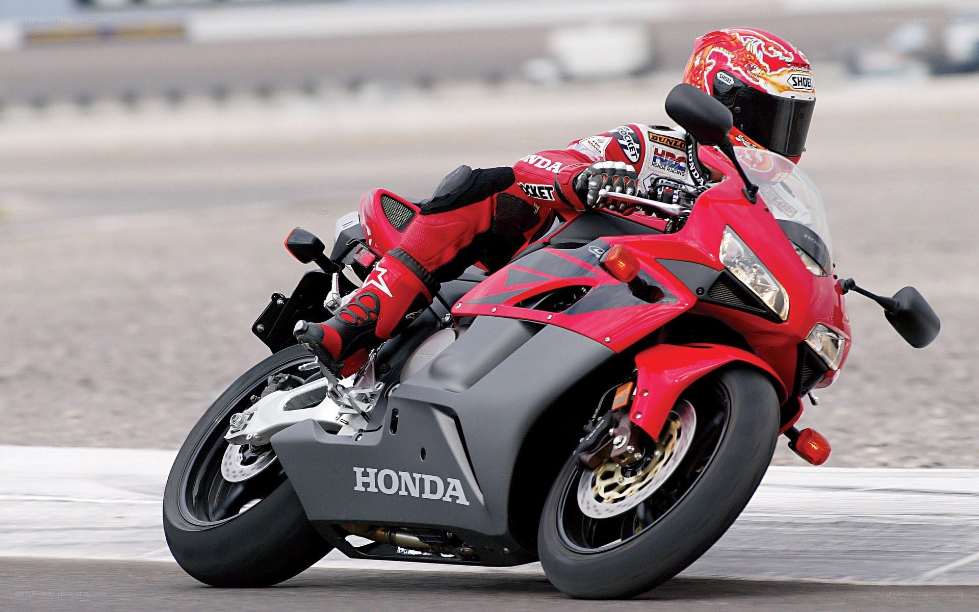 Racing motorcycle on track
