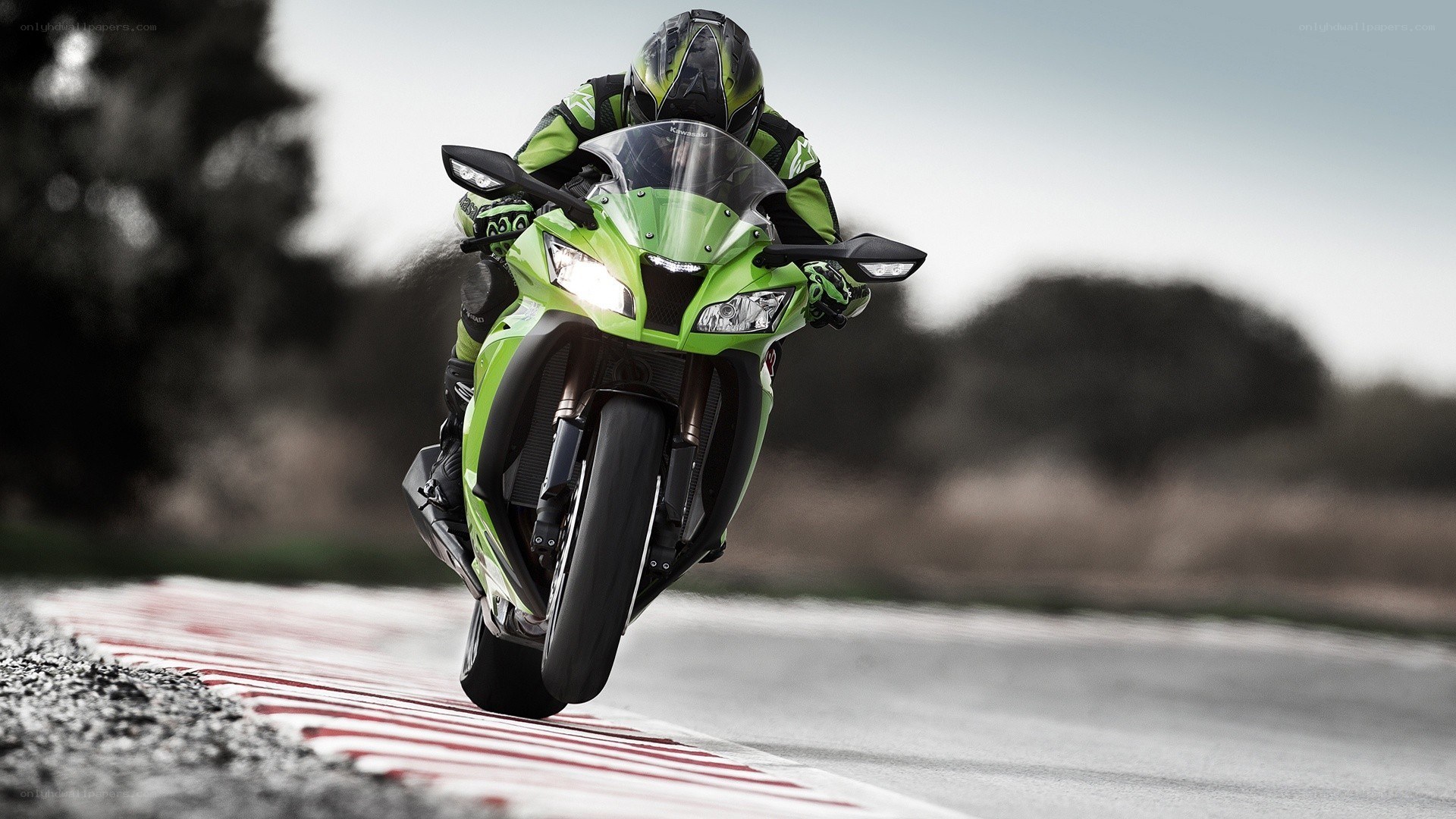 Racing motorcycle on track
