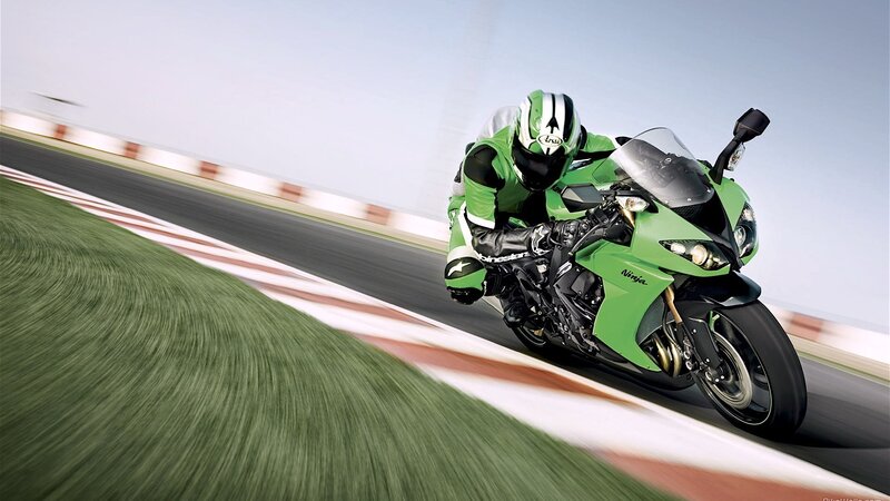 Racing motorcycle on track