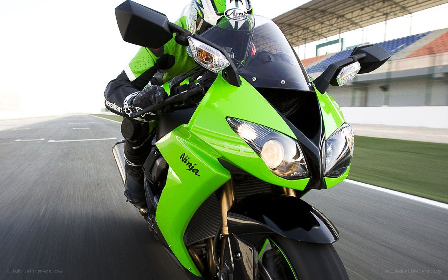 Racing motorcycle on track