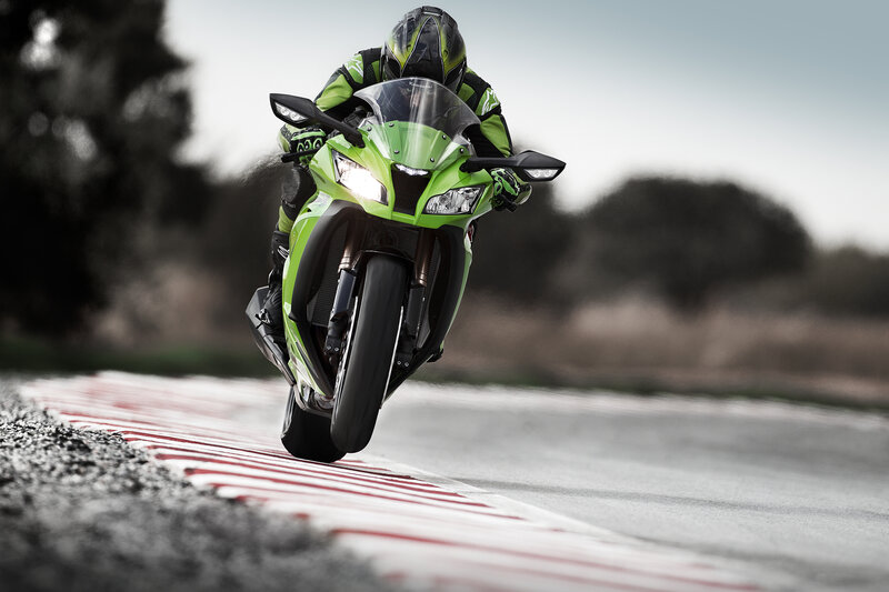 Racing motorcycle on track