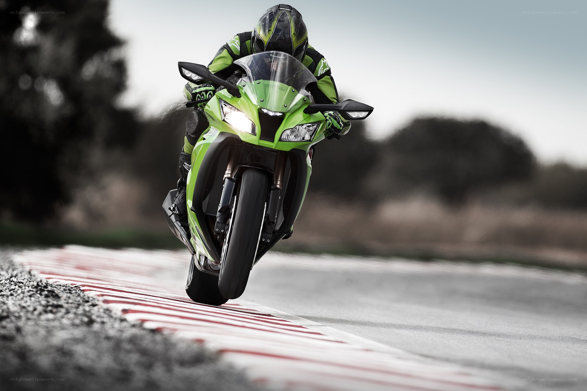 Racing motorcycle on track