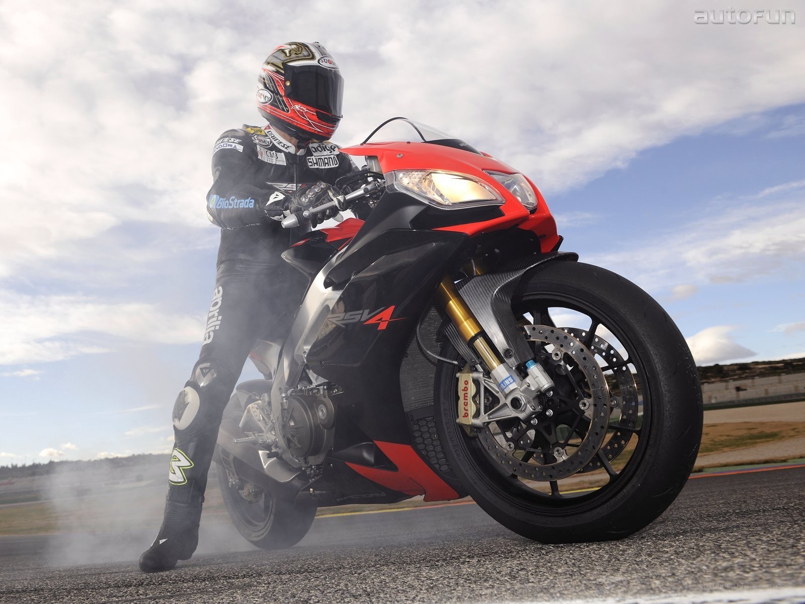 Racing motorcycle on track