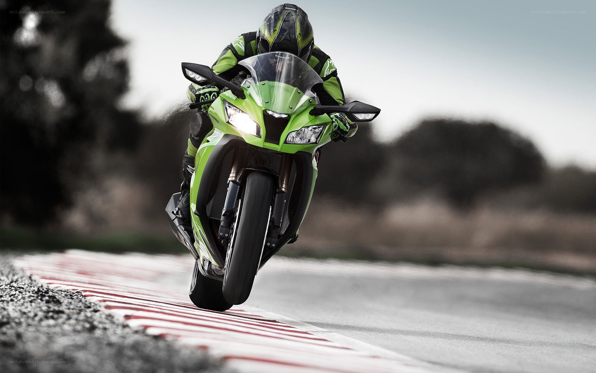 Racing motorcycle on track