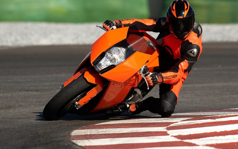 Racing motorcycle on track