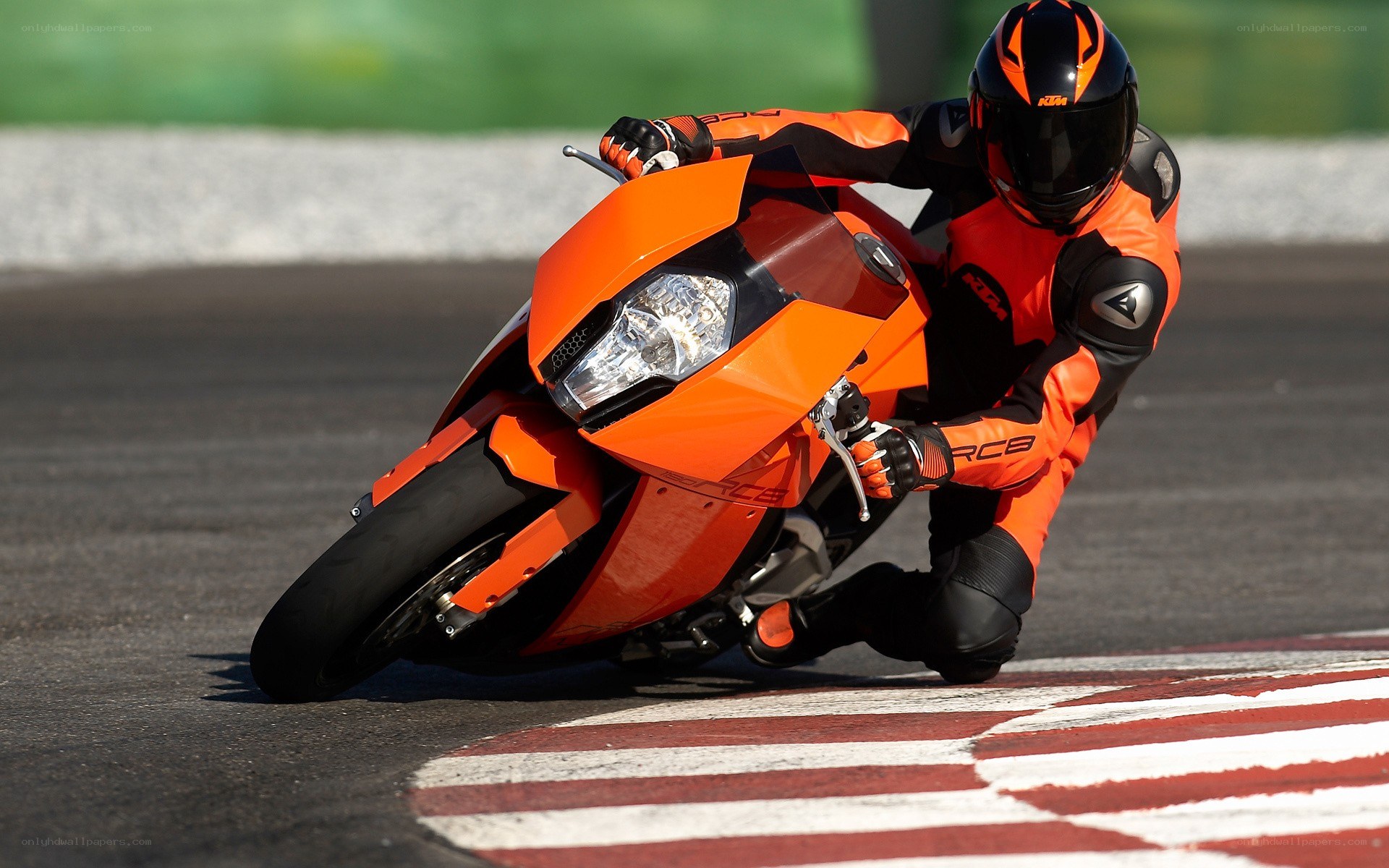 Racing motorcycle on track