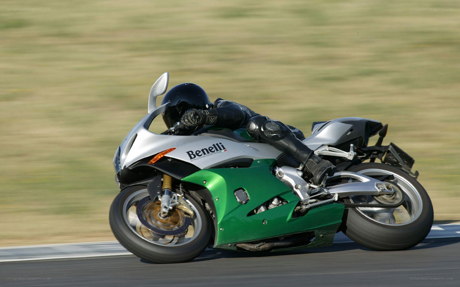 Racing motorcycle on track