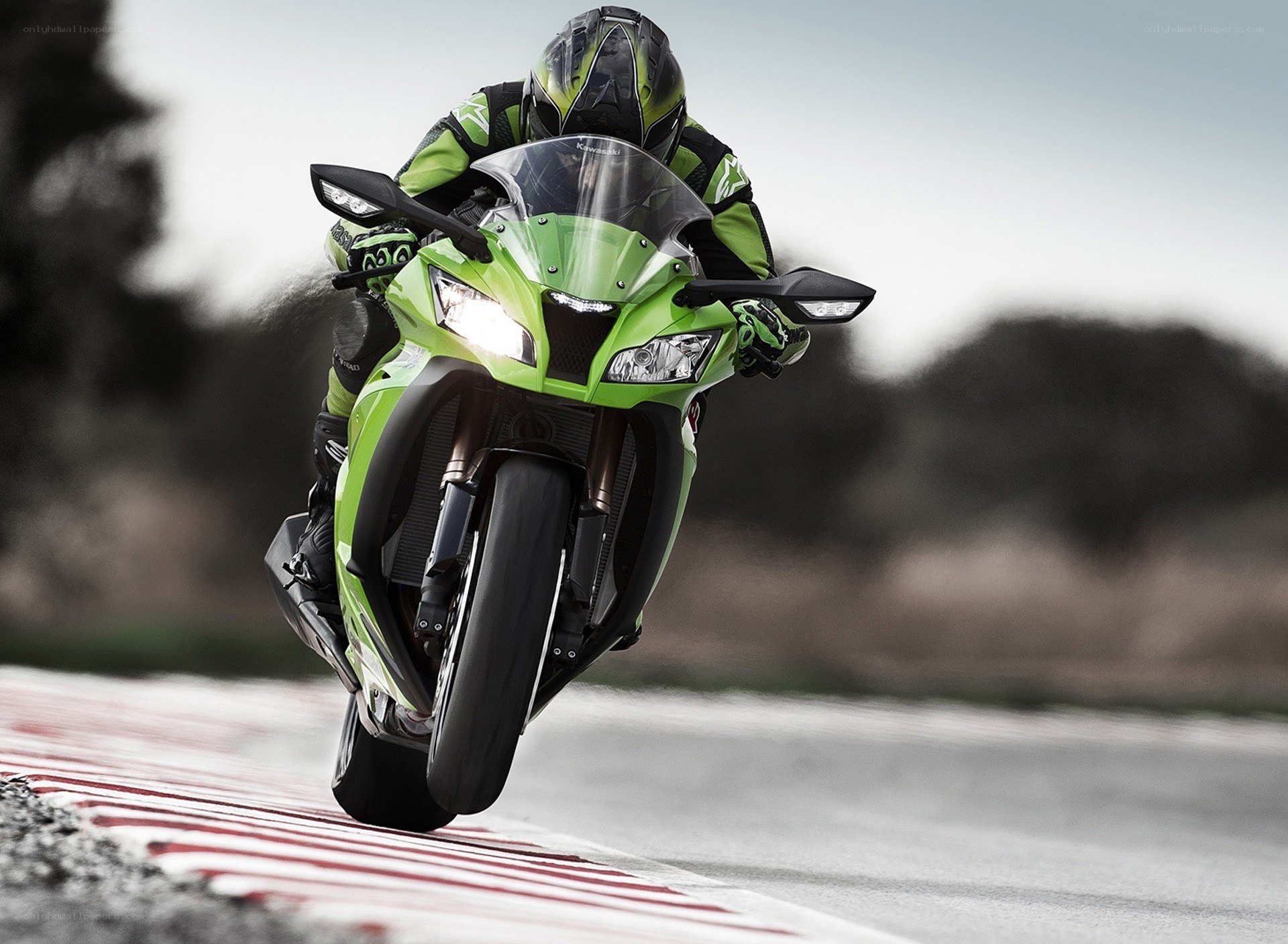 Racing motorcycle on track