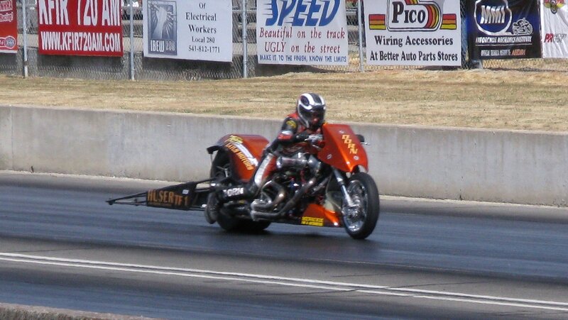 Racing Motorcycle on Track — Orange