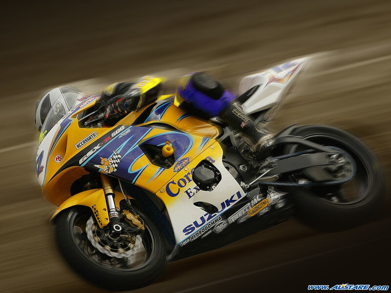Racing Motorcycle on Track — Yellow