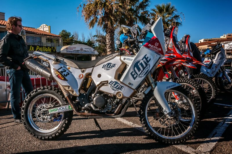 Racing Motorcycles in Row
