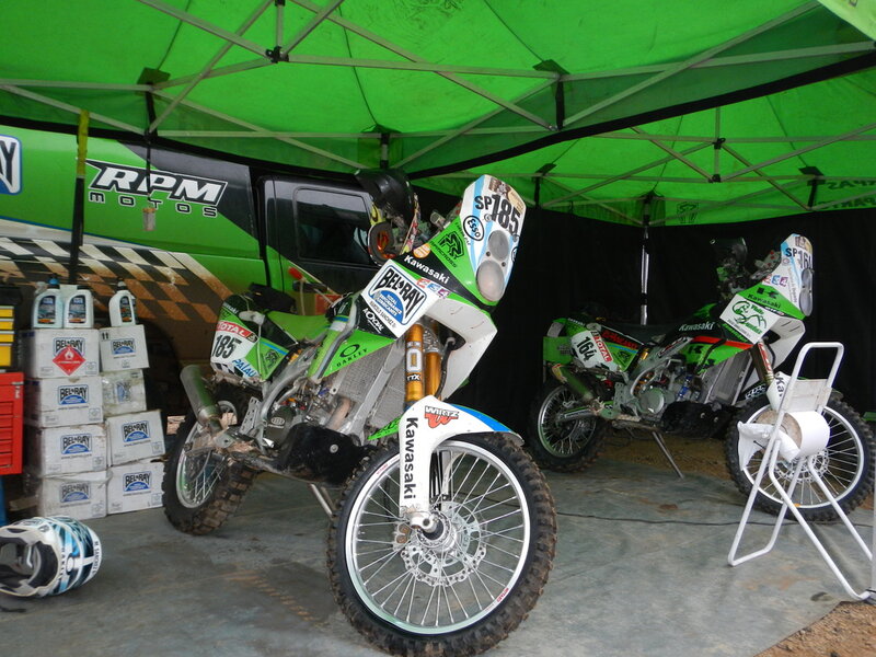 Racing Motorcycles in Tent