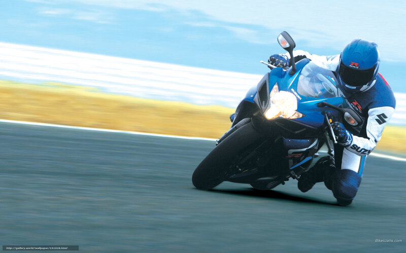 Racing Motorcyclist — Blue, Dynamic, Afternoon, Photograph, Motorcycle, Helmet, Track