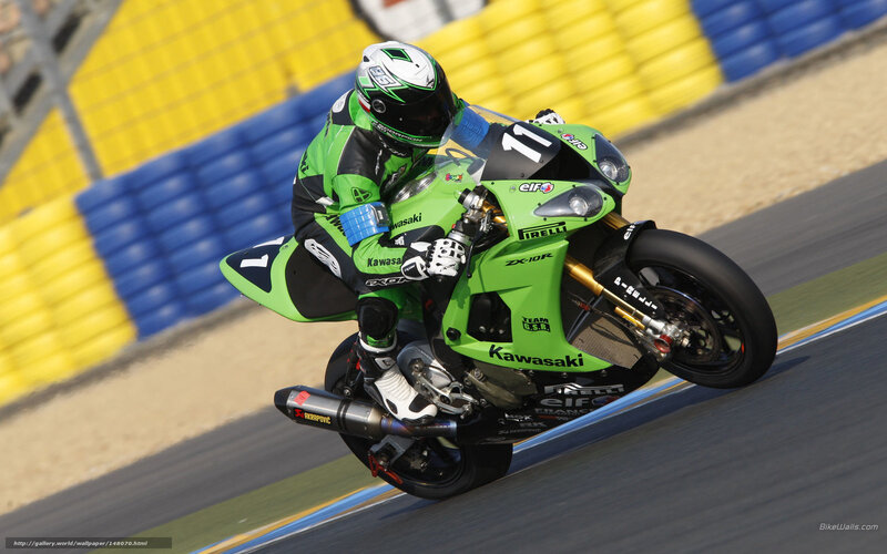 Racing Motorcyclist — Green, Dynamic, Afternoon, Photograph