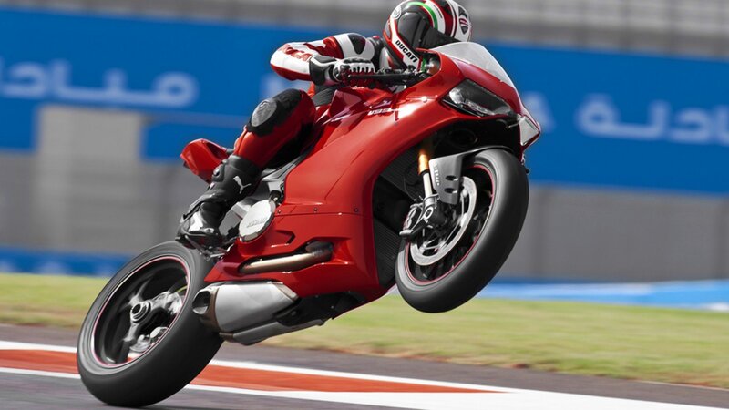 Racing Motorcyclist — Red, Dynamic, Afternoon, Photograph, Motorcycle