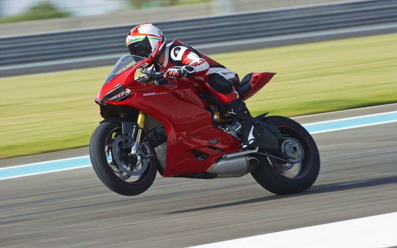 Racing Motorcyclist — Red, Dynamic, Afternoon, Photograph